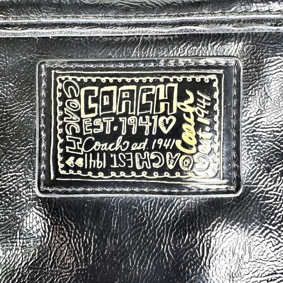 Coach Daisy Liquid Gloss Hobo Bag | Black Patent Leather Gold Hardware | Y2K EUC - Picture 15 of 16
